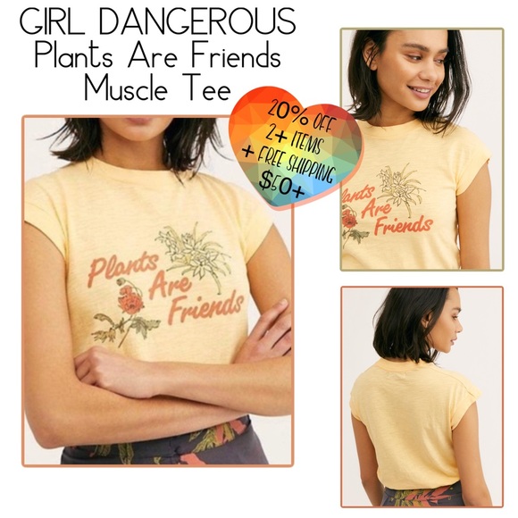 Free People Tops - FREE PEOPLE GIRL DANGEROUS Plants Are Friends Tee